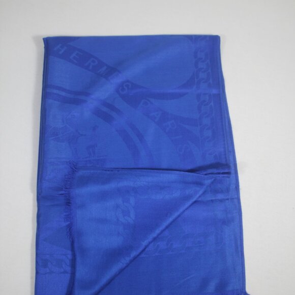 Hermes Blue Scarf - Picture 5 of 9